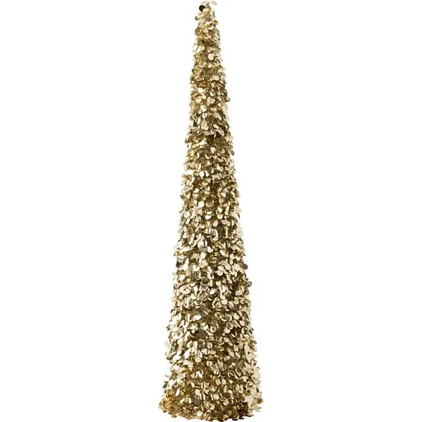 J-Line kerstboom extra groot champagne/goud - polystyreen - 180 x 40 cm