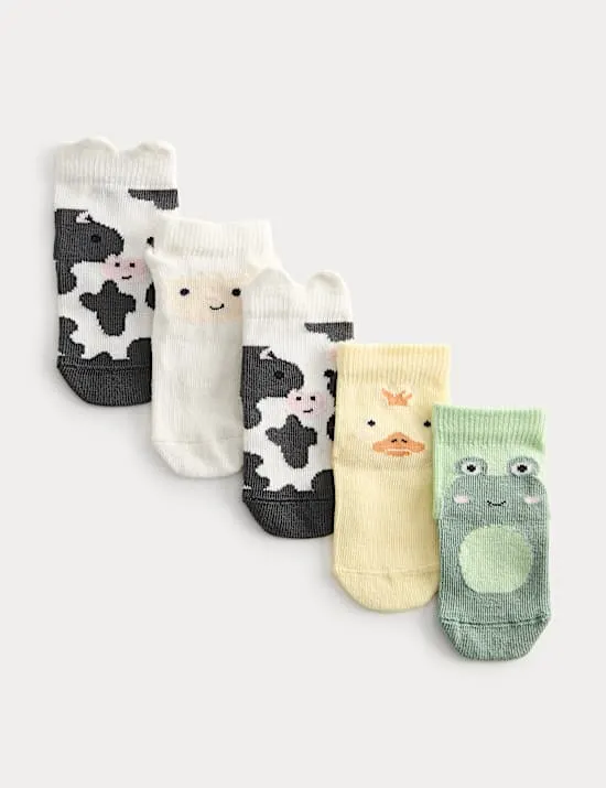 5 Pack Cotton Rich Animal Socks