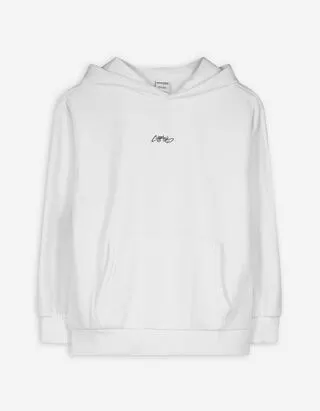 Felpa con cappuccio - Oversized Fit - Bianco sporco