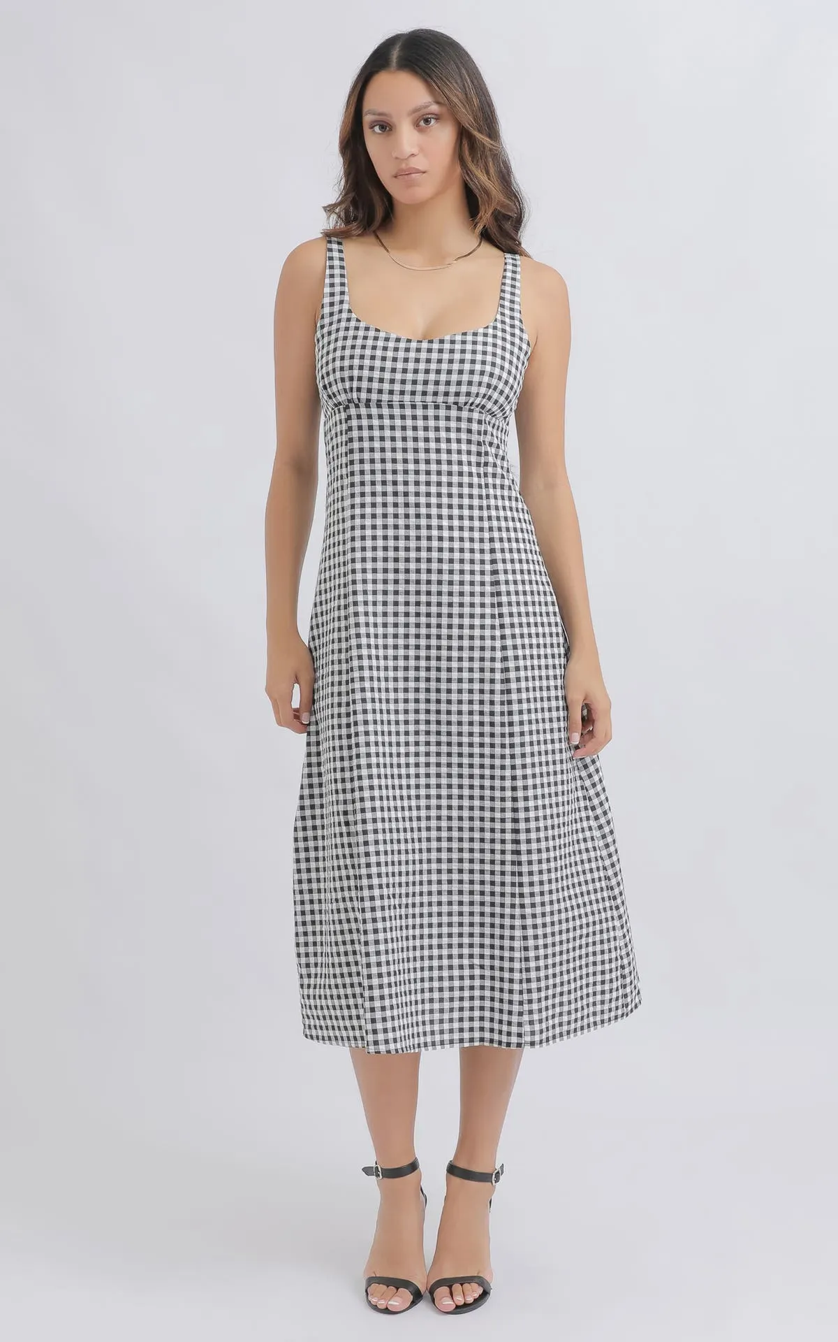 Gingham Sweetheart Midi Dress