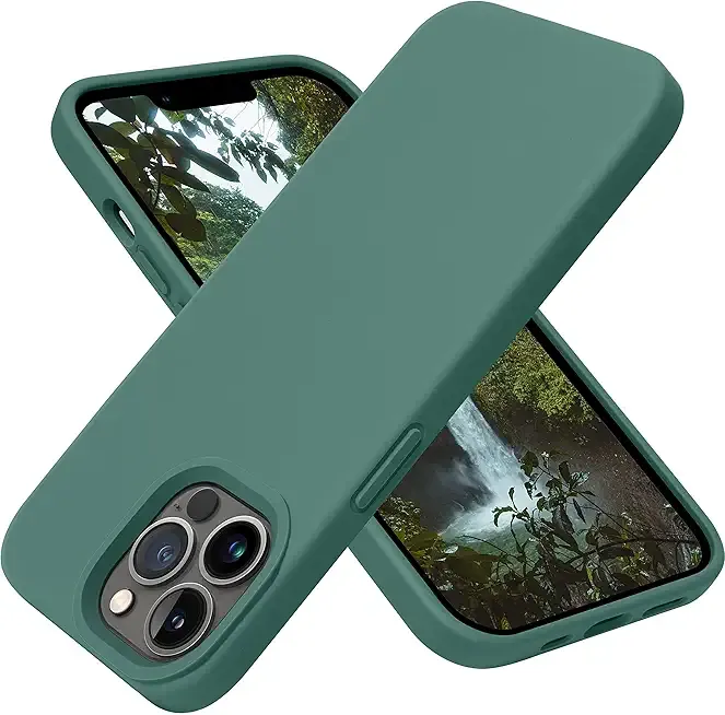 OTOFLY for iPhone 13 Pro Case [Compatible with MagSafe] Full-Body Silicone Shockproof Slim Thin Phone Case for iPhone 13 Pro 6.1 inch (Midnight Green)