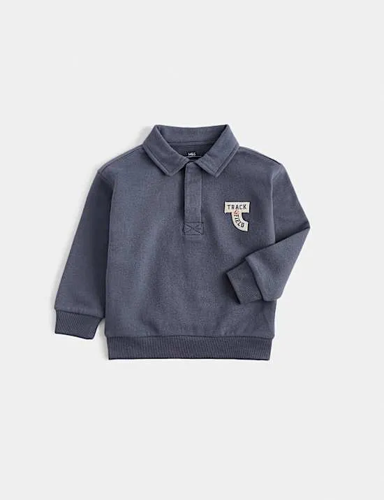 Sweatshirt mit hohem Baumwollanteil und Aufnäher (2–8 J.)