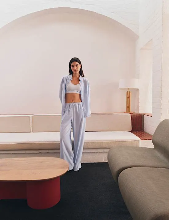 Pure Cotton Chambray Lounge Shirt