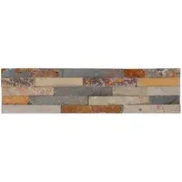 Revestimiento pared exterior piedra mosaico Óxido 60 x 15 cm 0.60 m2