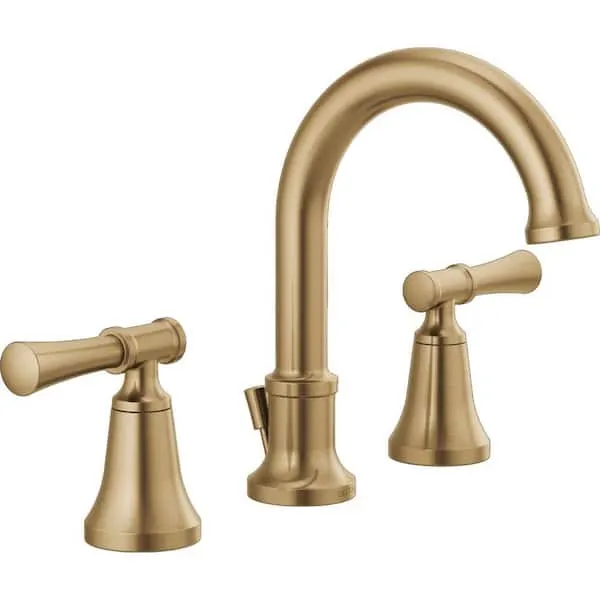 Delta Chamberlain Gold 8 in.​ Widespread Double Handle Bathroom Faucet in Champagne Bronze