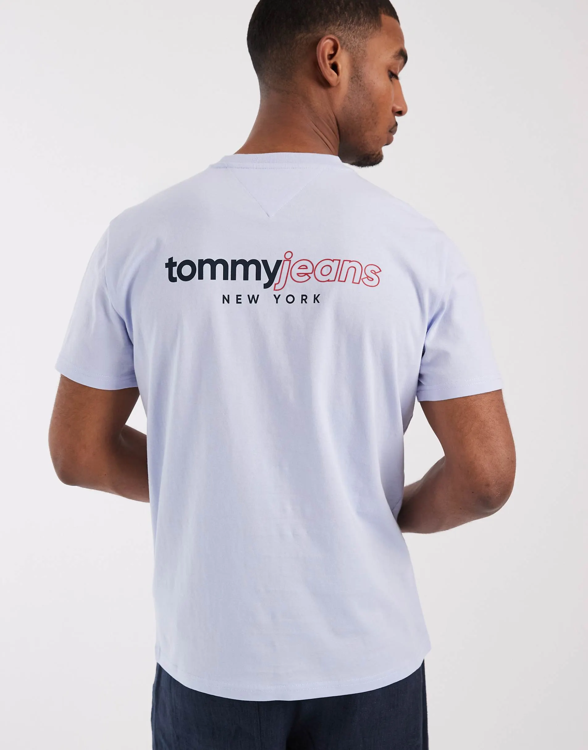 Tommy Jeans DNA logo t-shirt in light blue