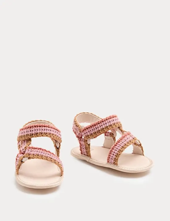 Kinderwagensandalen mit Häkeldesign für Babys (0–18 M.)