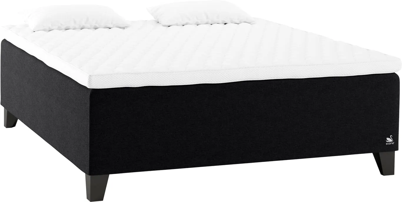 Svane® Origo Plus kontinentalseng 150x200 Moment Midnight, Earth Elastec overmadrass, Square Shaded Black 14cm ben