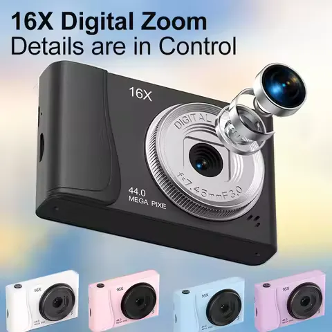 4K Digital Camera 24 Million Pixels Video Camcorder 16x Zoom Compact Cameras Auto Focus for Kids Adult Beginners Photograph