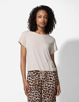 T-shirt - Con nodi - Beige
