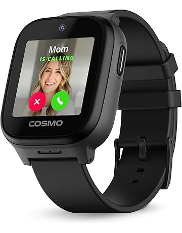 JrTrack 5 Kids Smart Watch by Cosmo | Best Kid-Safe Phone Watch | Precision Real-Time GPS Tracking | Call, Text, Activity, School Settings | Spotify Music | Parental Controls | SOS & Safety Alerts