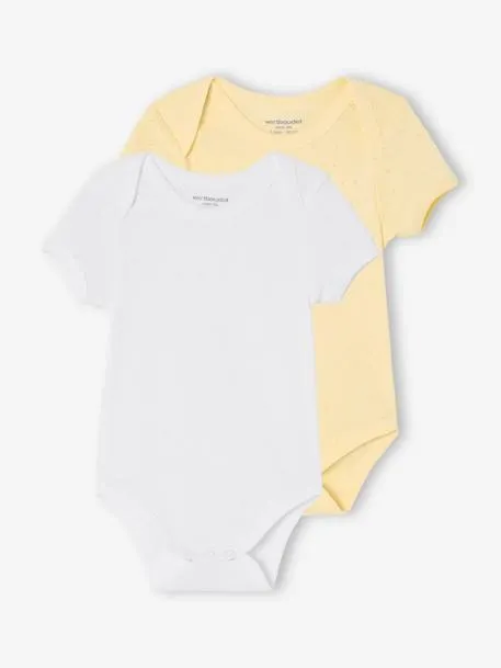 Lot de 2 bodies naissance manches courtes en maille...