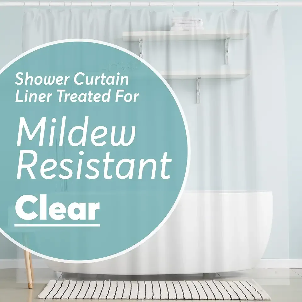 BigFoot Clear Shower Curtain - 72x72 Odorless Plastic with Magnets, Washable Long Bathroom Curtain - Premium PEVA Waterproof Bath Curtain, Rust-Proof Bathroom Essentials