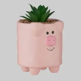 Wattle & Willow Plants Gone Wild Pig - Succulent Planter Pot Décor