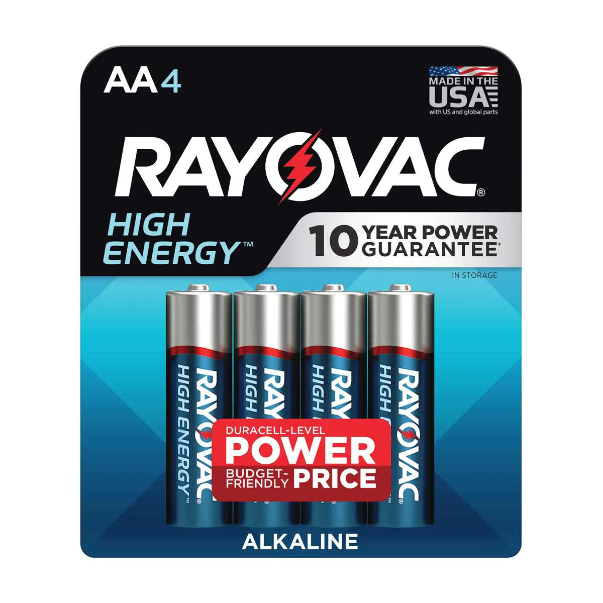 Rayovac High Energy AA Batteries (4 Pack), Double A Alkaline Batteries