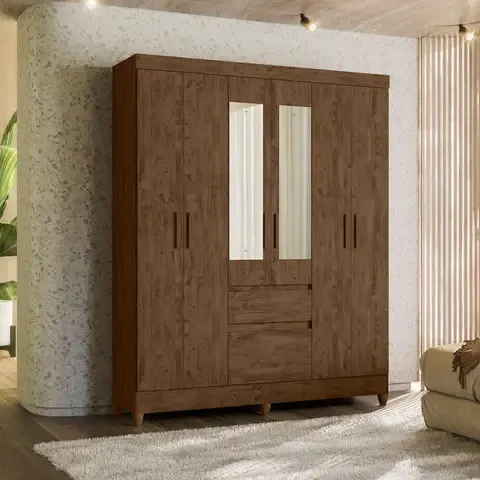 Closet Florida Nogal 6 puertas 2 cajones