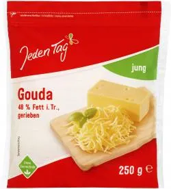 Jeden Tag Gouda jung gerieben