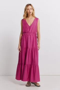 Vestido largo escote uve