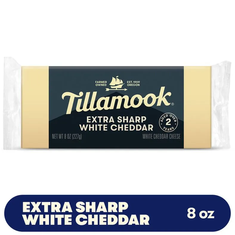 Tillamook Extra Sharp White Cheddar Cheese Block, 8oz