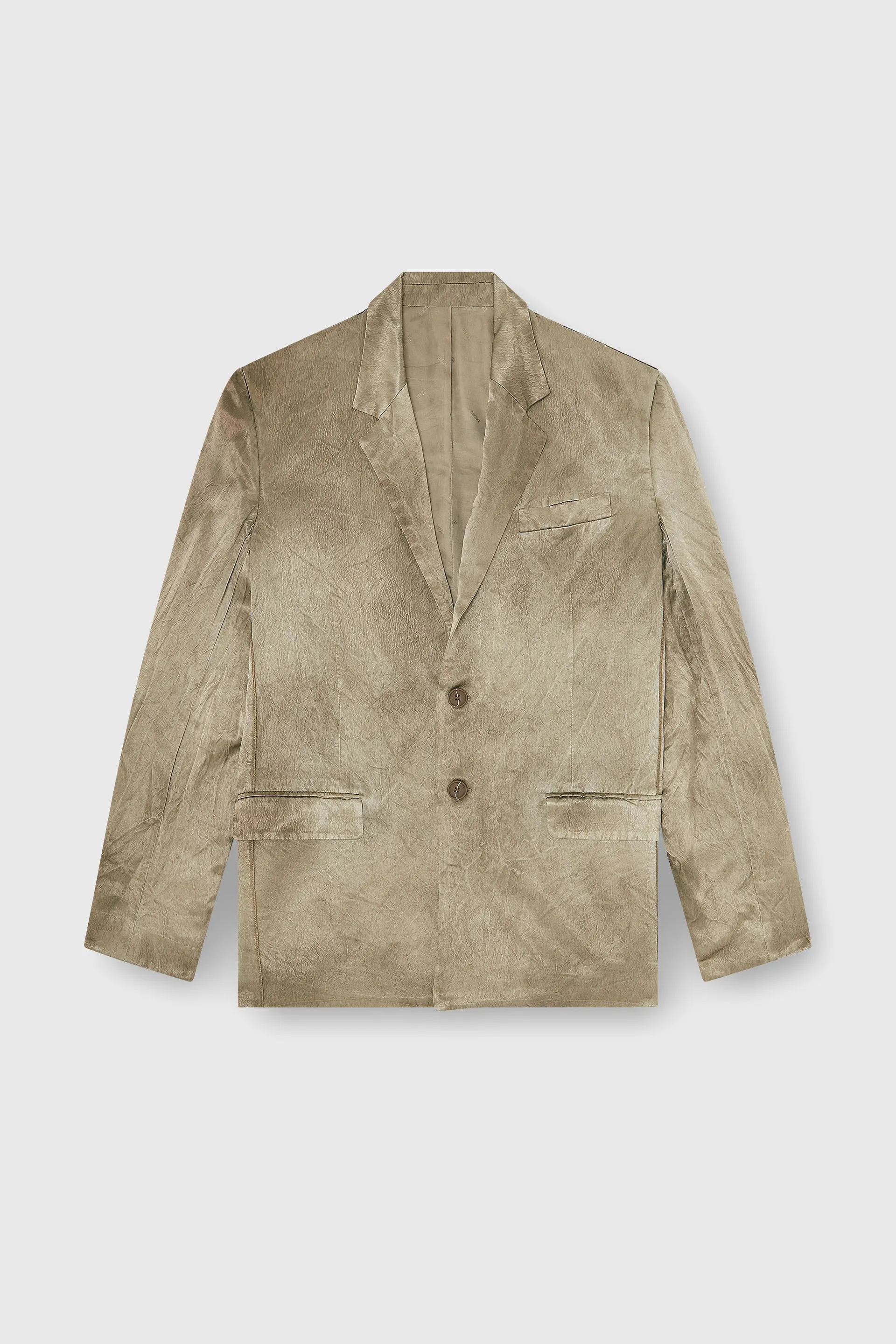 Blazer in wrinkled satin