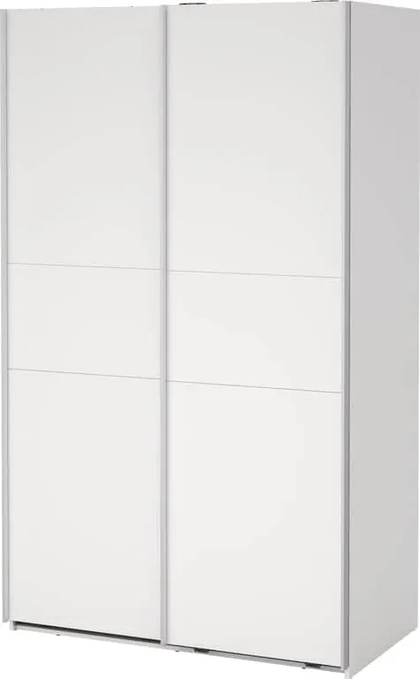Como skyvedørsgarderobe 120x200cm Hvit, med 2 hvite dører