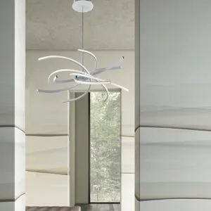 Lampadario LED design Anuk bianco Ø70cm, luce con 3 temperature di colore 4000 lumen