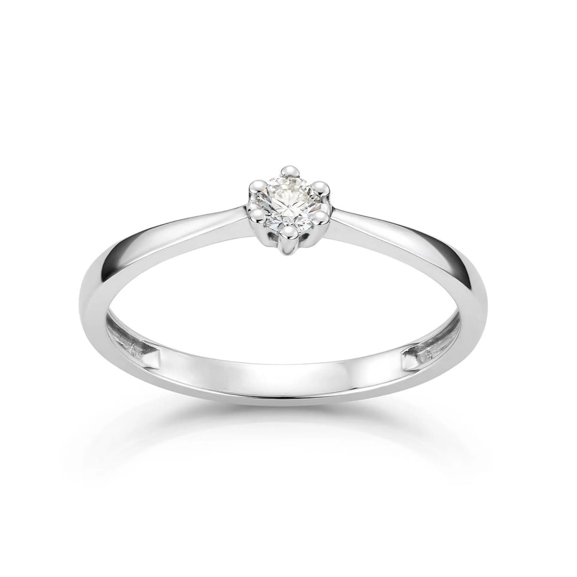 Aurora diamantring i 585 hvitt gull 0,12 ct