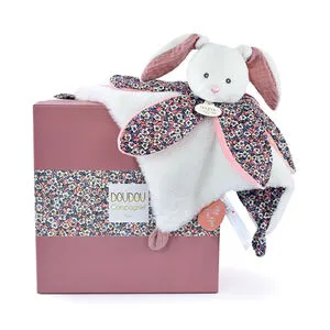 Doudou pétales lapin rose Boh'aime