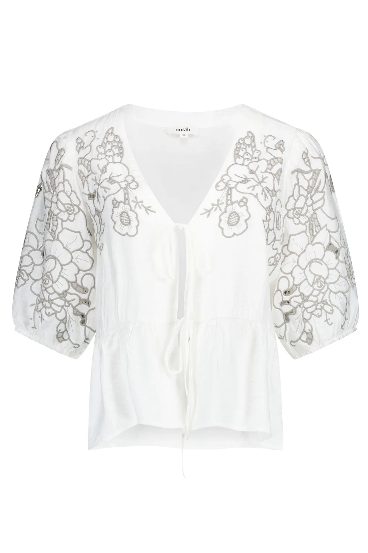 Off-white blouse met borduursels
