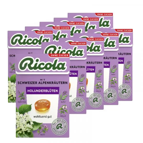 Ricola Holunderblüten ohne Zucker Box 10 x 0,05 kg