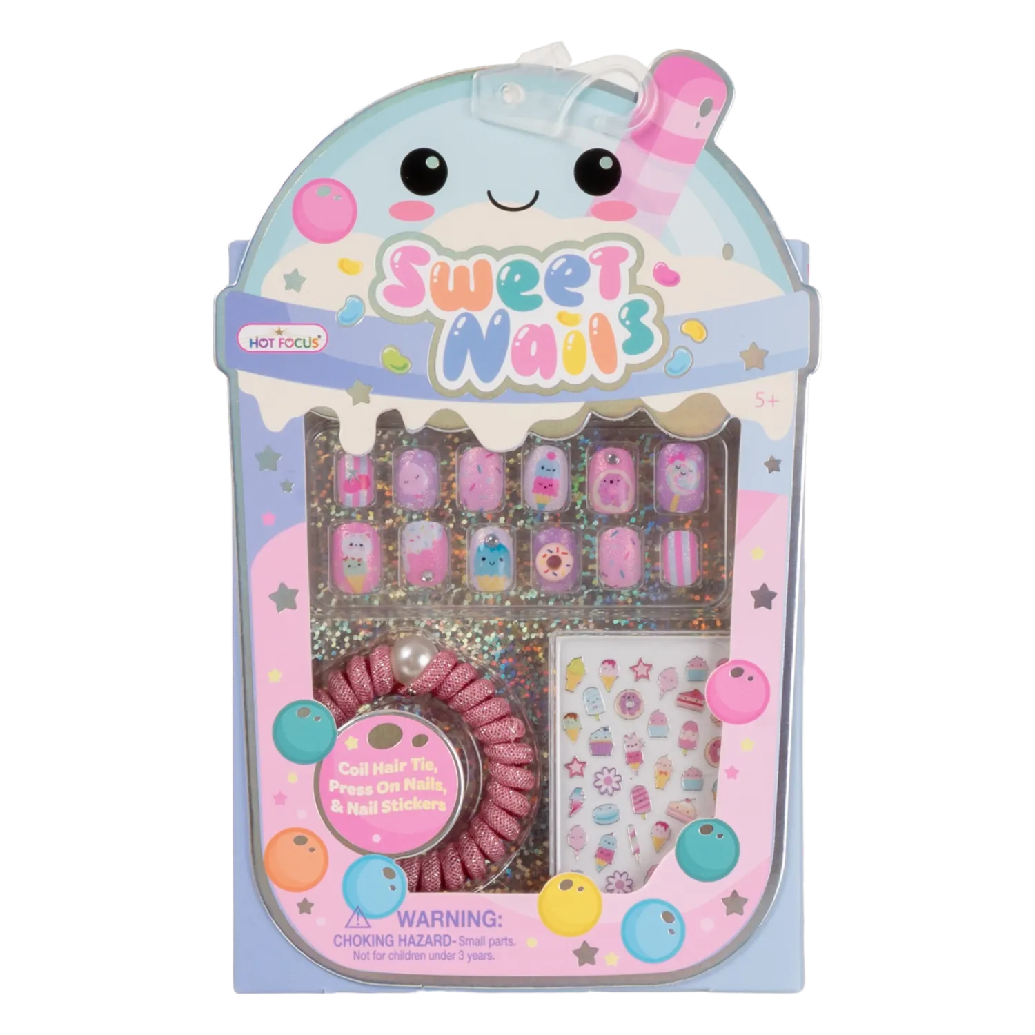 Set De Uñas Para Niñas Sweet Nails HOT FOCUS X 12 Piezas