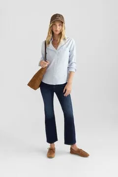 Camisa oxford semi abierta