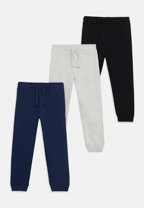 3 PACK UNISEX JOGGERS - Joggebukse - black/mottled light grey/dark blue