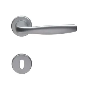 Maniglia su rosetta con bocchetta tonda GHIDINI Delta in alluminio cromo satinato