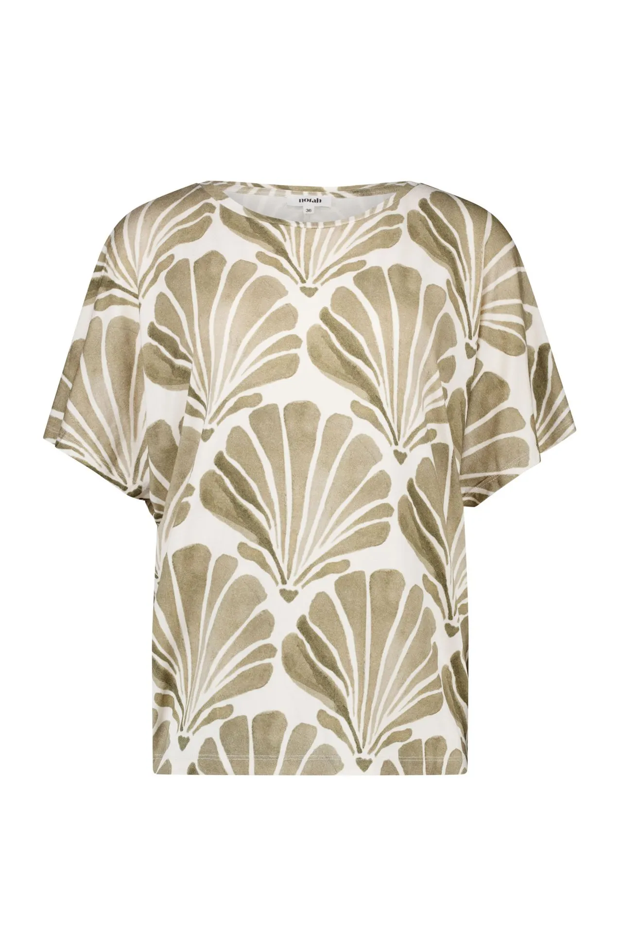 Groen/ecru shirt met schelpen