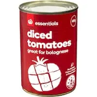 essentials diced tomatoes Can 400g