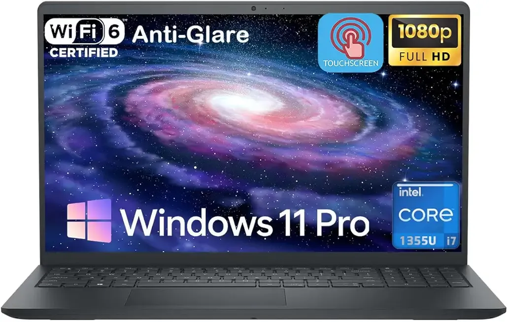 15 Touchscreen Laptop DC15250 Computer - Intel 10 Core i7 1355U up to 5.00 GHz, 15.6" Anti Glare FHD WVA Touch Display, 32GB RAM, 1TB SSD, Windows 11 Pro, Copilot AI, Numeric Keypad, WiFi6
