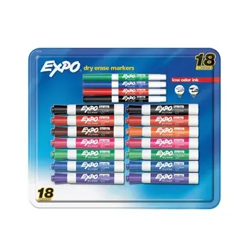 Expo Low Odor Dry Erase Markers, 18-count