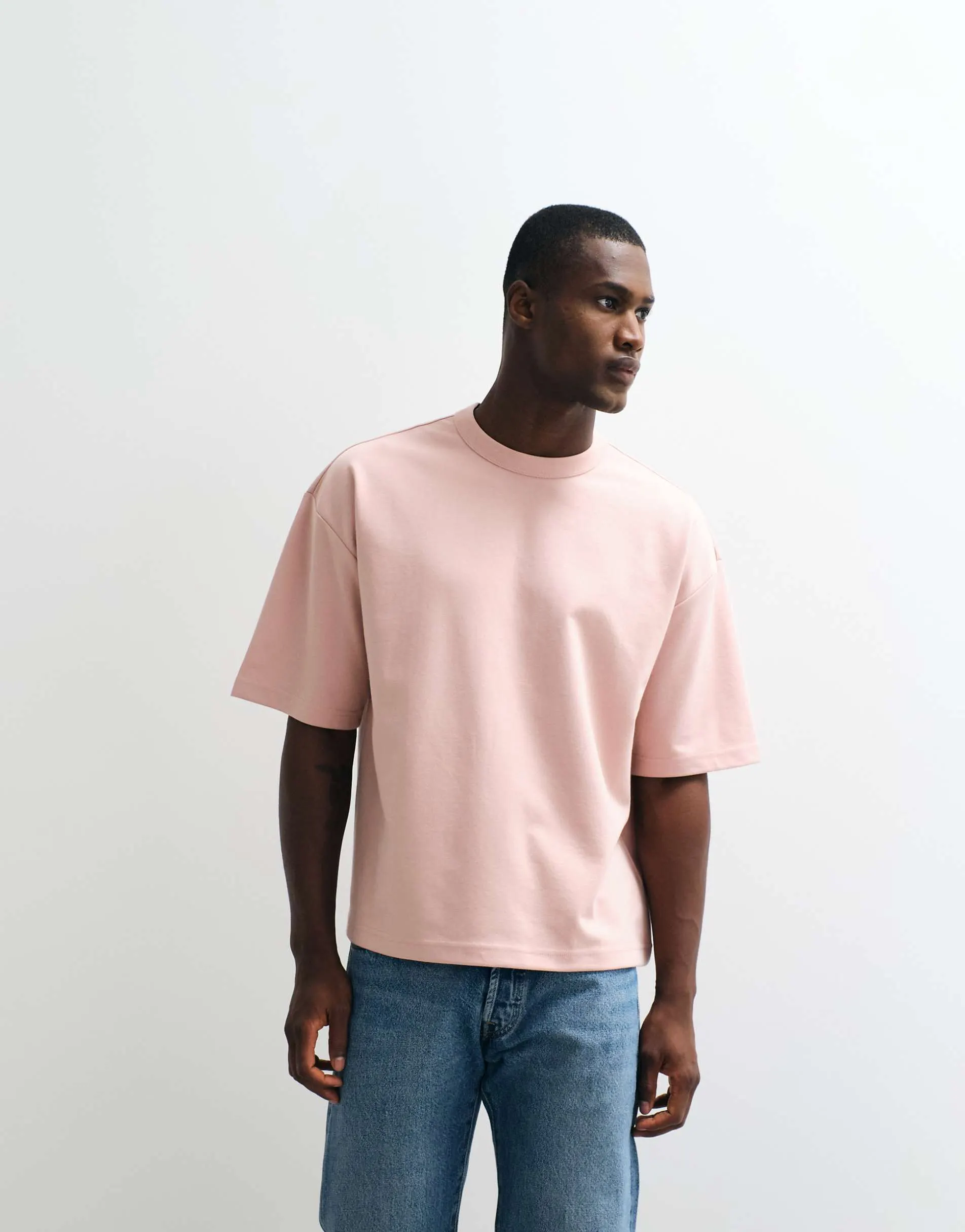 ASOS DESIGN breatheMAX™ heavyweight boxy oversized t-shirt in pink cotton blend