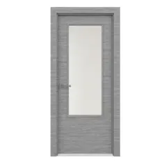 Puerta de Interior acristalada Carina gris derecha 82,5 cm