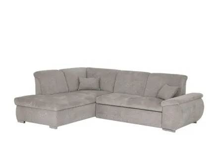 Hoeksalon Caro 272x197cm - stof - grijs met bedfunctie en opbergruimte