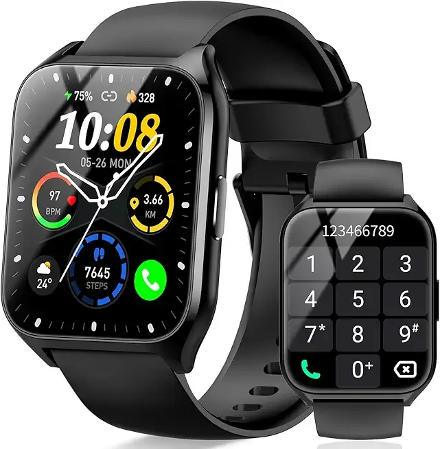 Smart Watch, 1.85"HD Smartwatches for Men Women (Answer/Make Calls), 100+ Sport Modes Fitness Tracker Watch, Heart Rate/Sleep Monitor, IP68 Waterproof Activity Tracker Smartwatch Android iOS