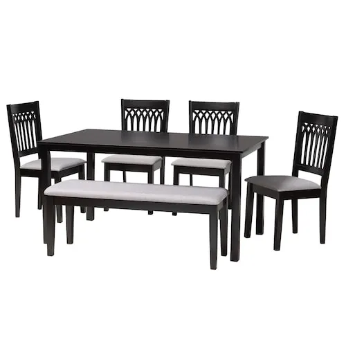 Genesis 6-Piece Dining Set in Grey and Dark Brown