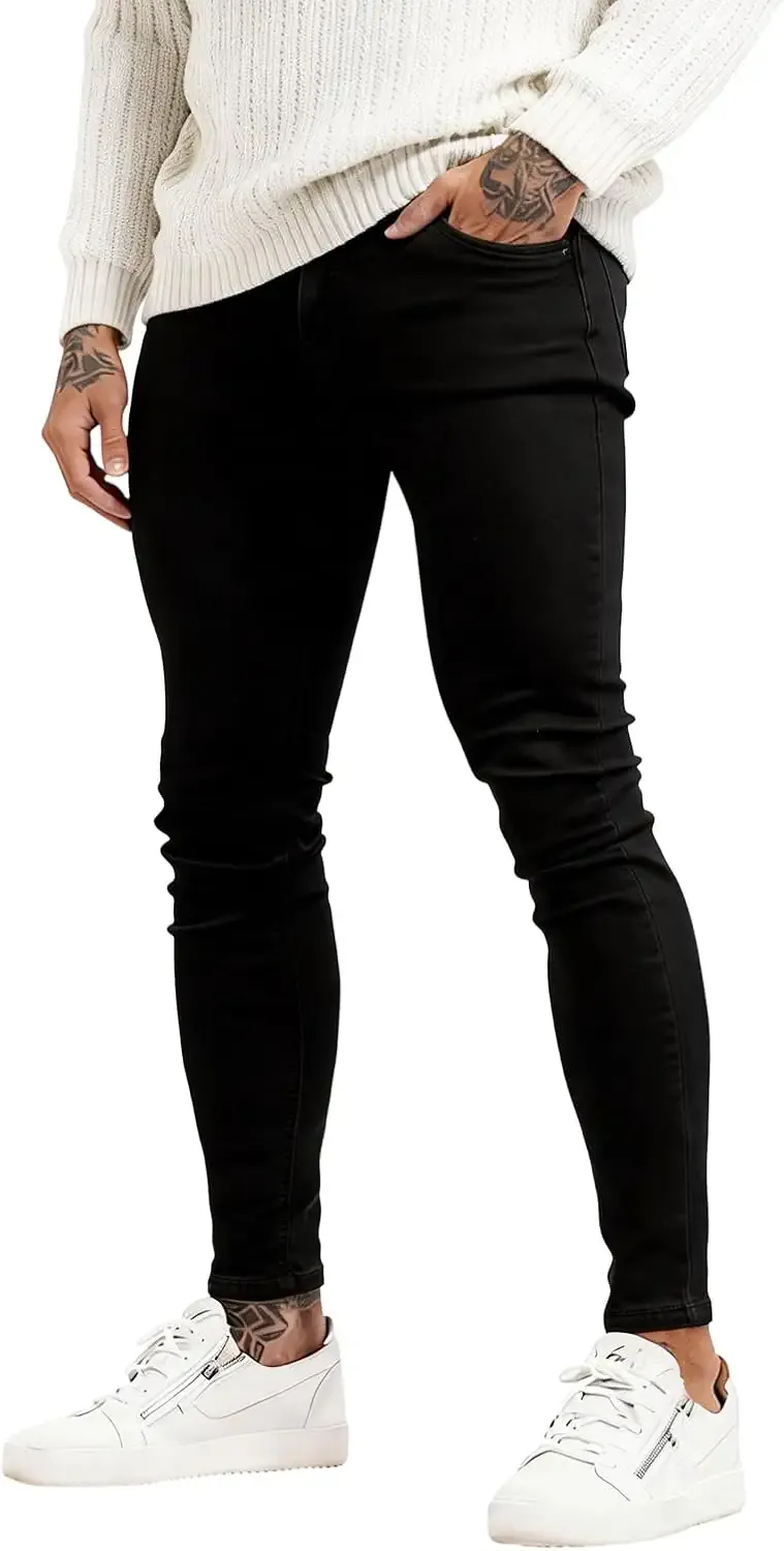 GINGTTO Men's Ripped Jeans Slim Fit Skinny Stretch Jeans Pants