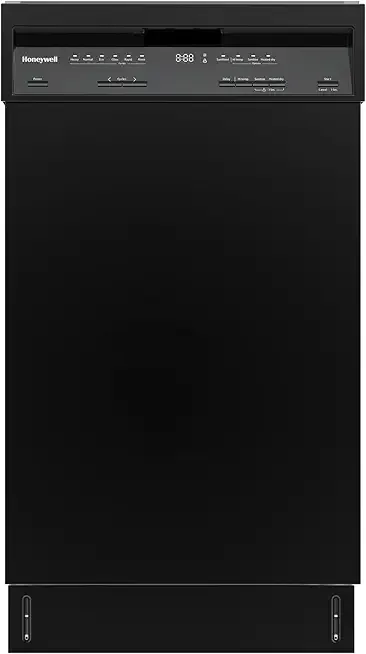 Honeywell 18 Inch Dishwasher with 8 Place settings, 6 Washing Programs, Stainless Steel Tub, UL/Energy Star- Black