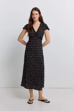 Vestido midi estampado lace