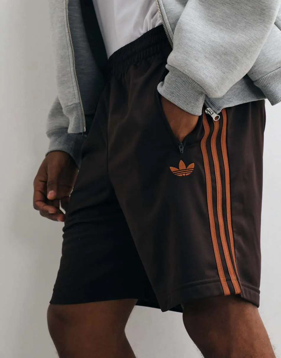 adidas Originals firebird shorts in brown