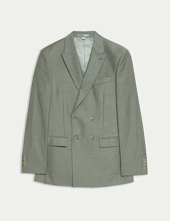 Schmal geschnittene, zweireihige Jacke mit Stretchanteil