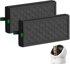 Activated Carbon Filters for PETLIBRO Luma Automatic Cat Litter Box | Self Cleaning Litter Box Replacement Filters, 800 Iodine Carbon, Easy Installation, Long-Lasting Litter Box Accessory, 2 Pack Activated Carbon Filters for PETLIBRO Luma…