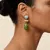 Oorbellen in edelstaal, groen en blauw